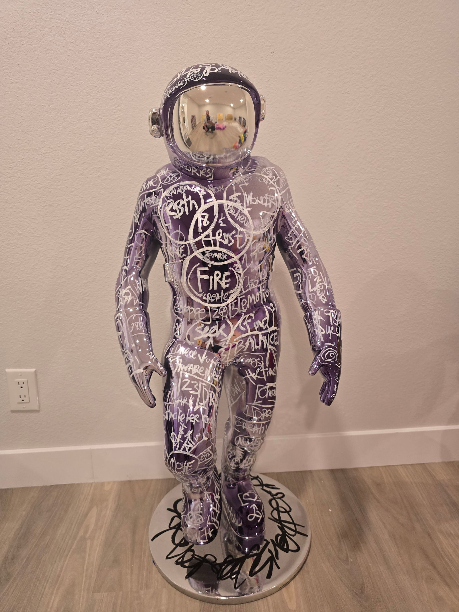 Brendan Murphy (American, b. 1971) "Boonji Spaceman" Metallic Purple Chrome Sculpture (1 of 4)