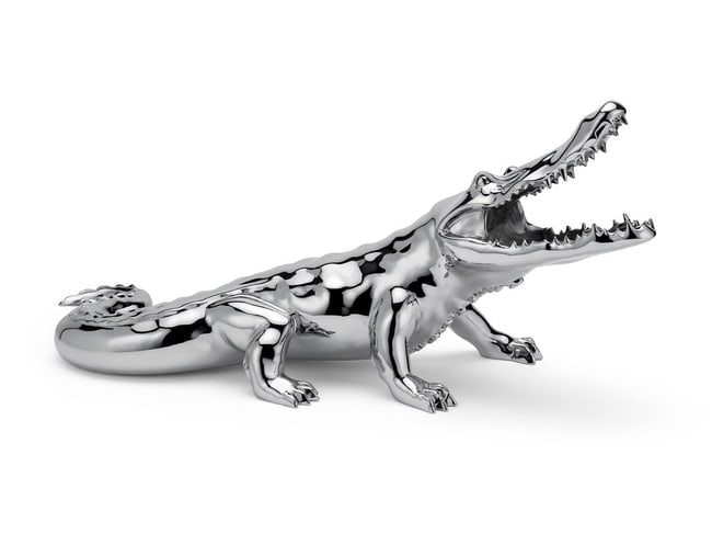 Richard Orlinski (French, b. 1966) – Chrome Crocodile / Alligator Sculpture (1 of 4)