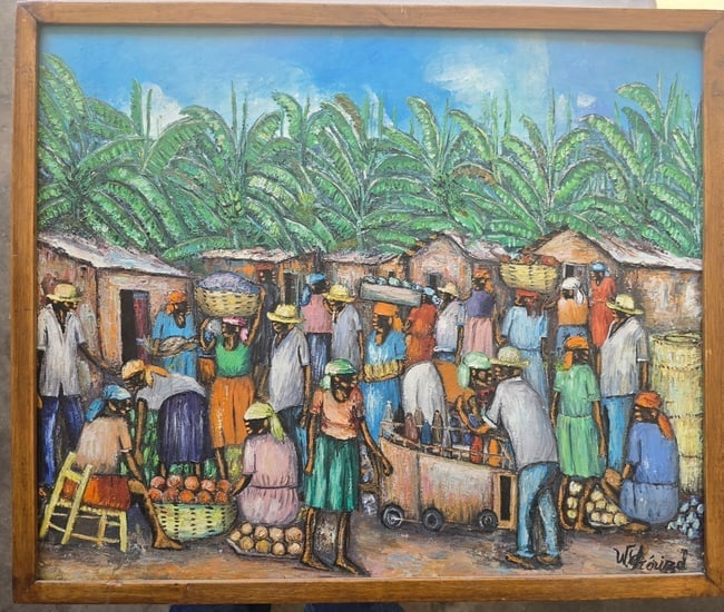 Bustling Haitian Market Scene by W. Kéringel (1 of 1)