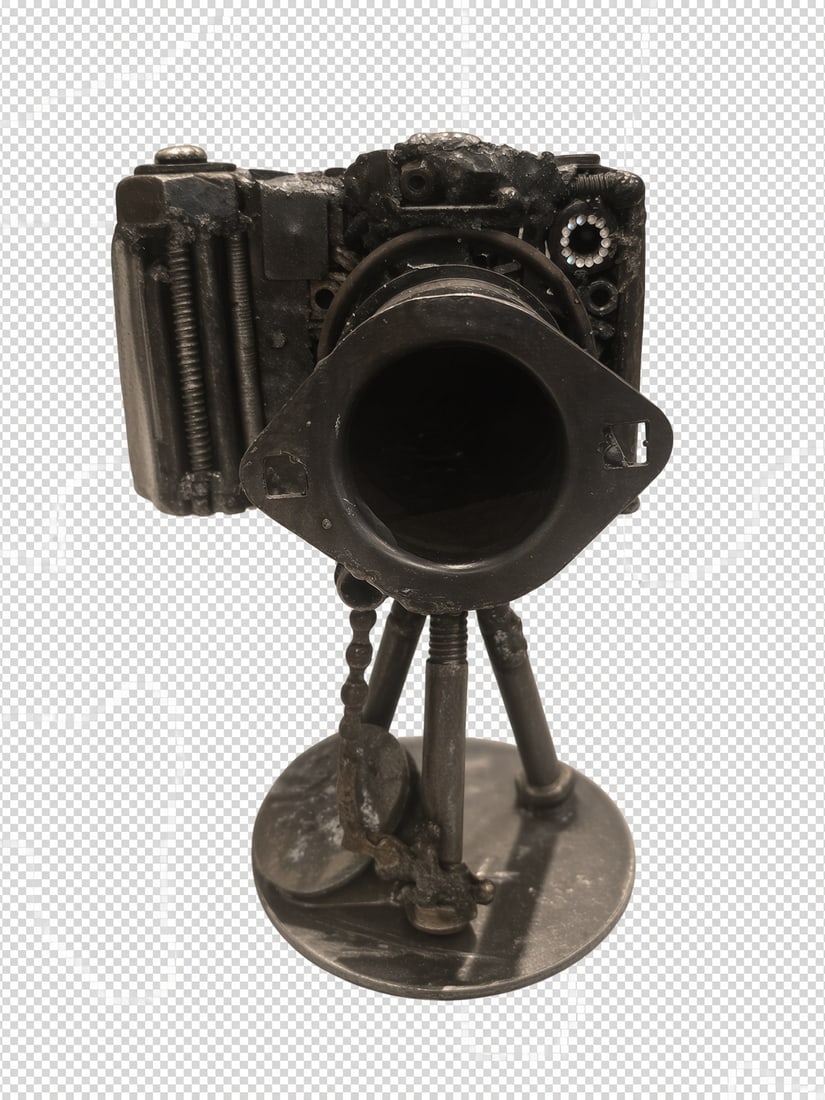 Unique Found Object Camera Metal Sculpture (1 of 3)