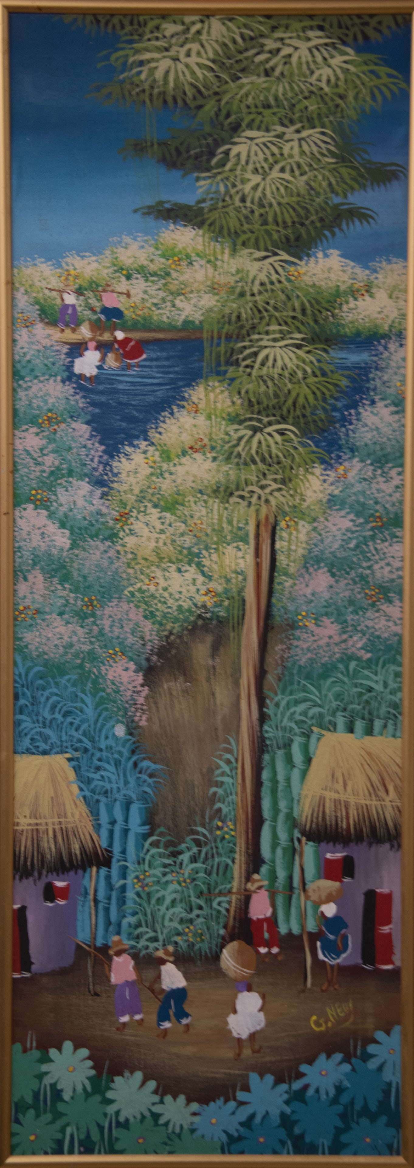 Village Original Haitian Painting by Unknown Artist