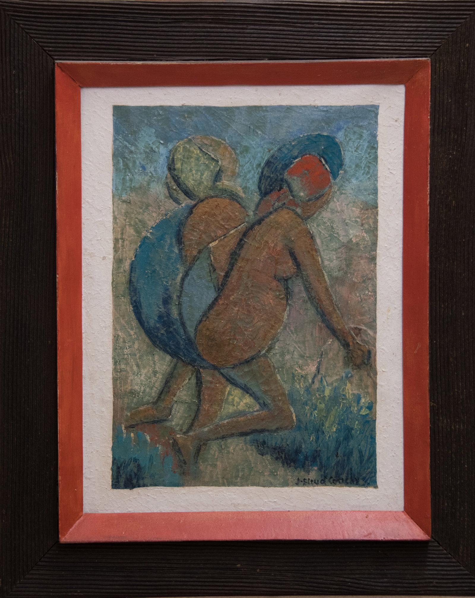 Women in Field Original Haitian Painting by Jean Eluid Coachy (1 of 1)