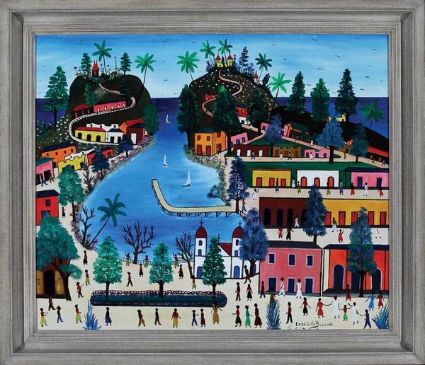 Port of Jacmel Haiti Original Haitian Painting by Prefete Duffaut (1 of 1)