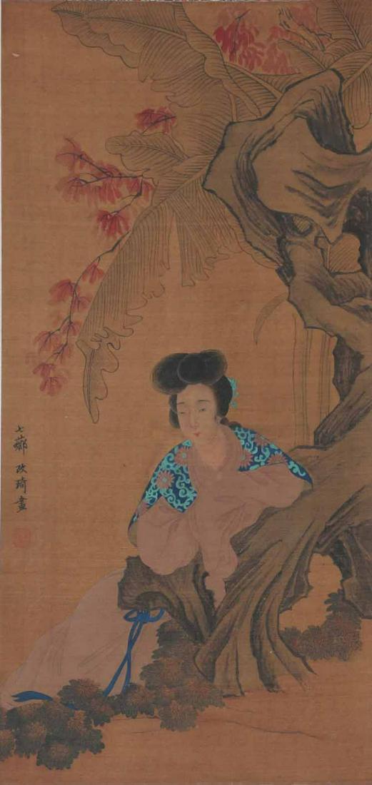A Chinese Scroll Painting By Gai Qi: A Chinese Scroll Painting By Gai Qi 61 x 29cm
