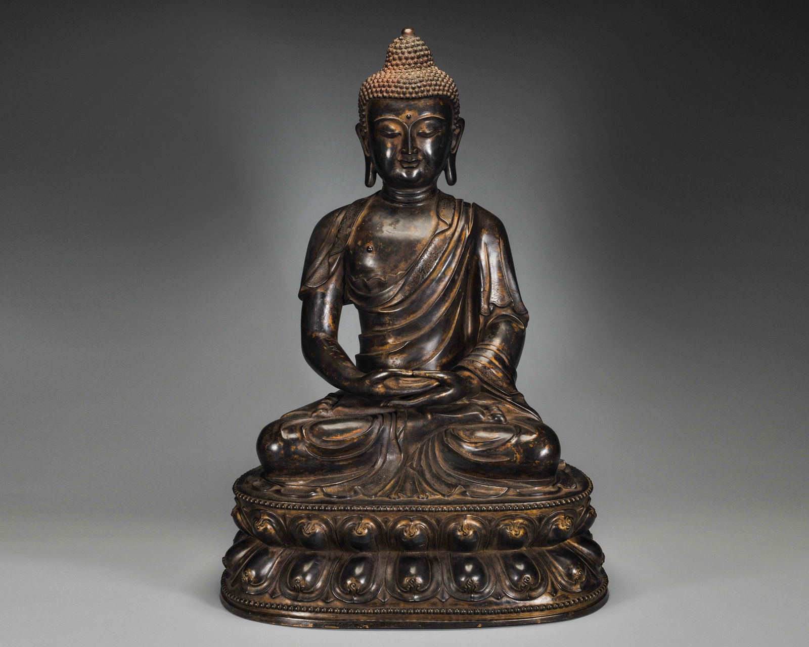 A Gilt-bronze Seated Amitabha Qing Dynasty (1 of 10)