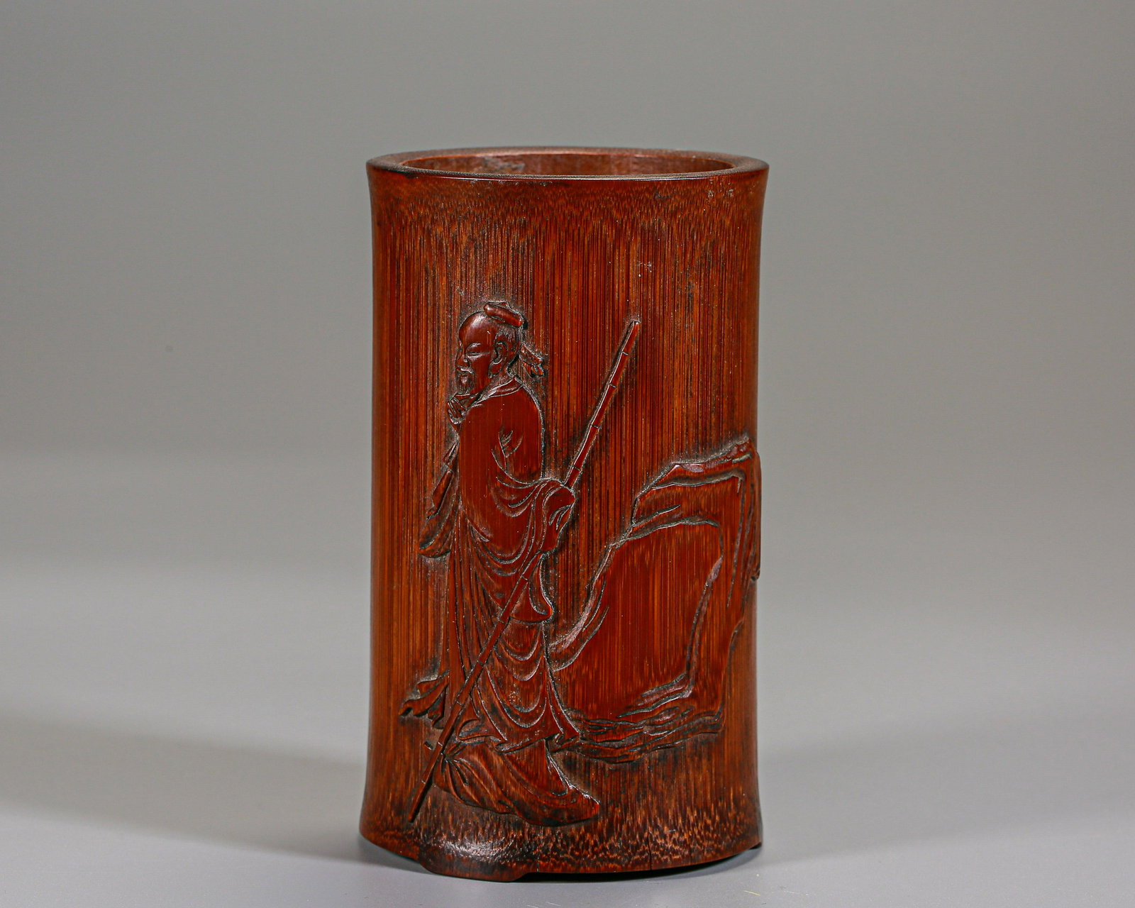 A Carved Bamboo Brushpot Qing Dyn. (1 of 9)