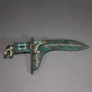 A Turquoise Inlaid Partly Gilt Bronze Blade