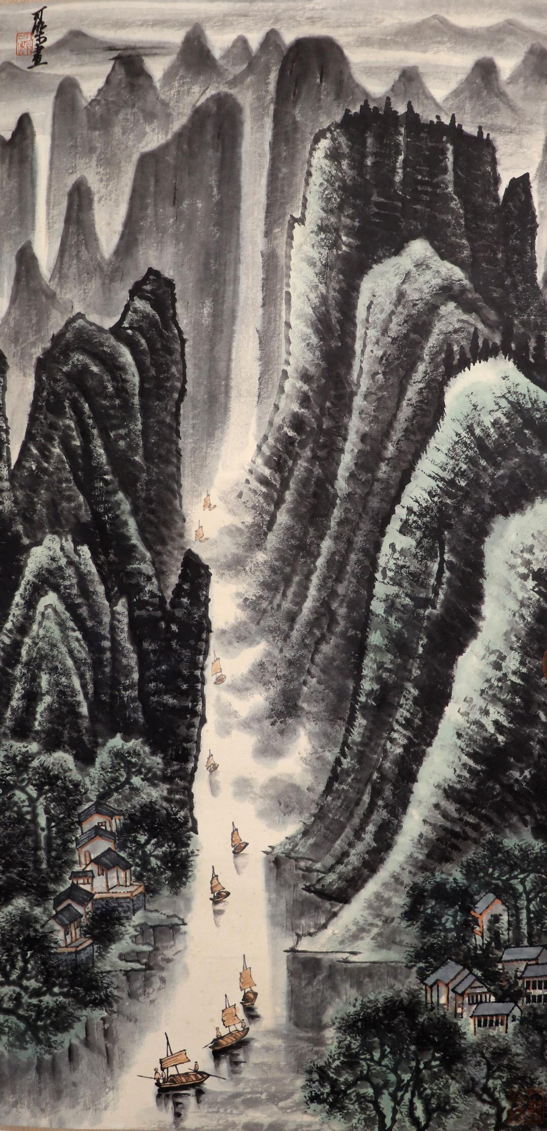 A Chinese Scroll Painting By Li Keran (1 of 6)