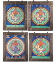 A Set of Four Mongolian Thangka