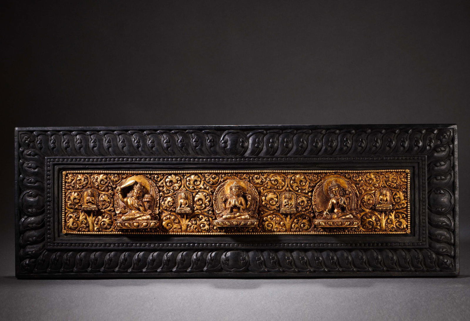 A Tibetan Bronze-gilt Manuscript Cover (1 of 8)