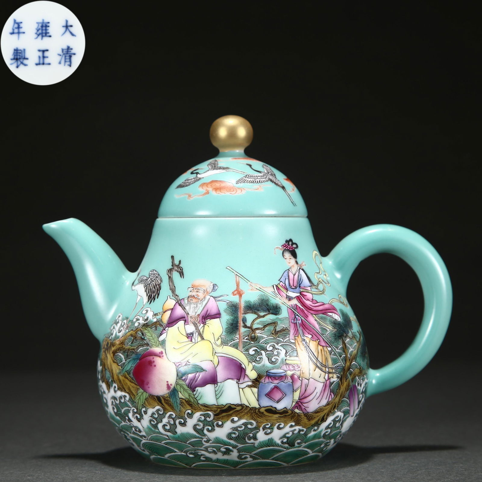 A Chinese Famille Rose Figural Story Teapot (1 of 9)