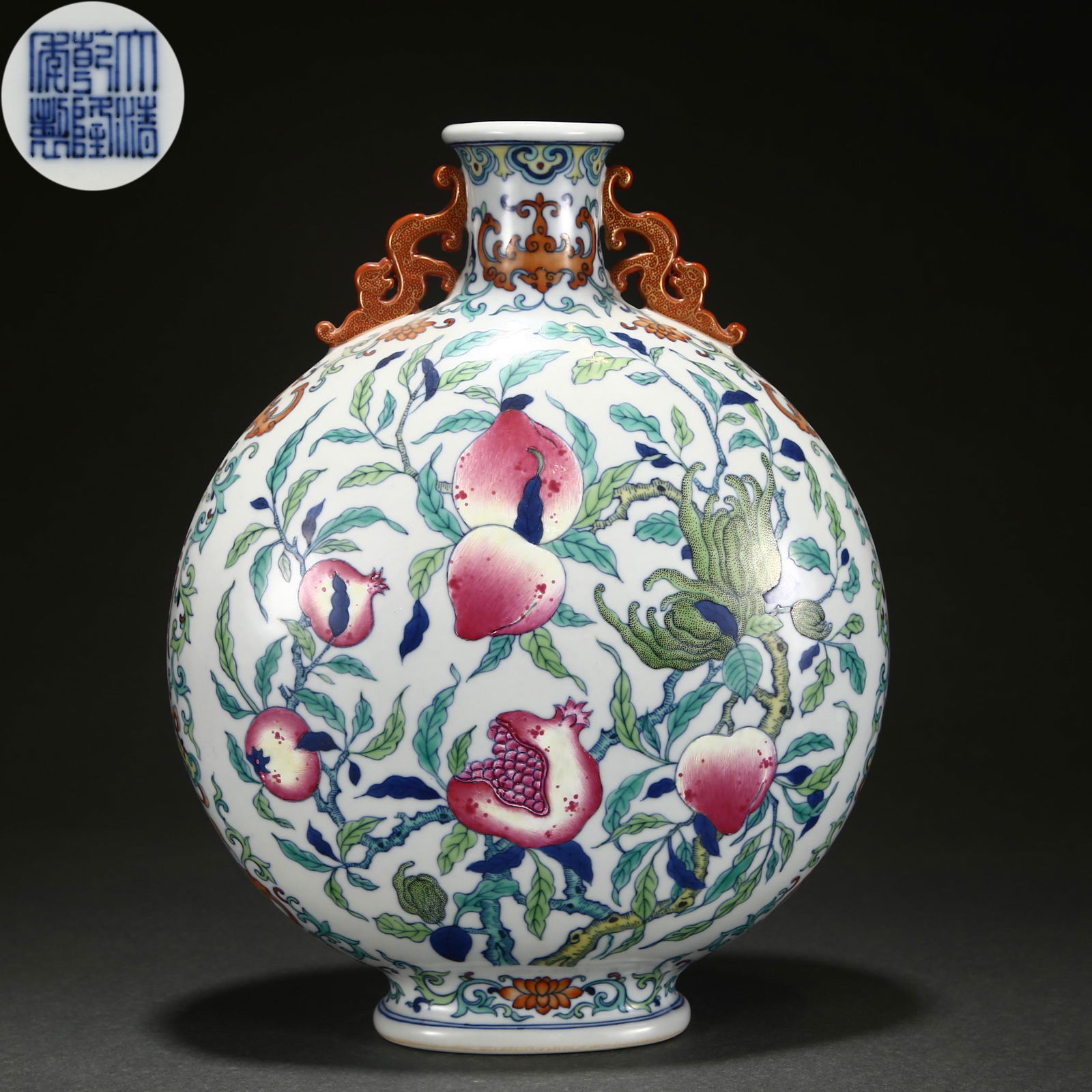 A Chinese Doucai Glaze Vase Bianhu (1 of 9)