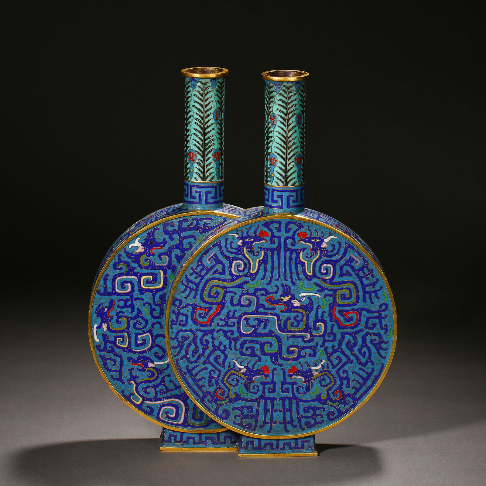 A Chinese Cloisonne Enamel Conjoined Vase (1 of 10)