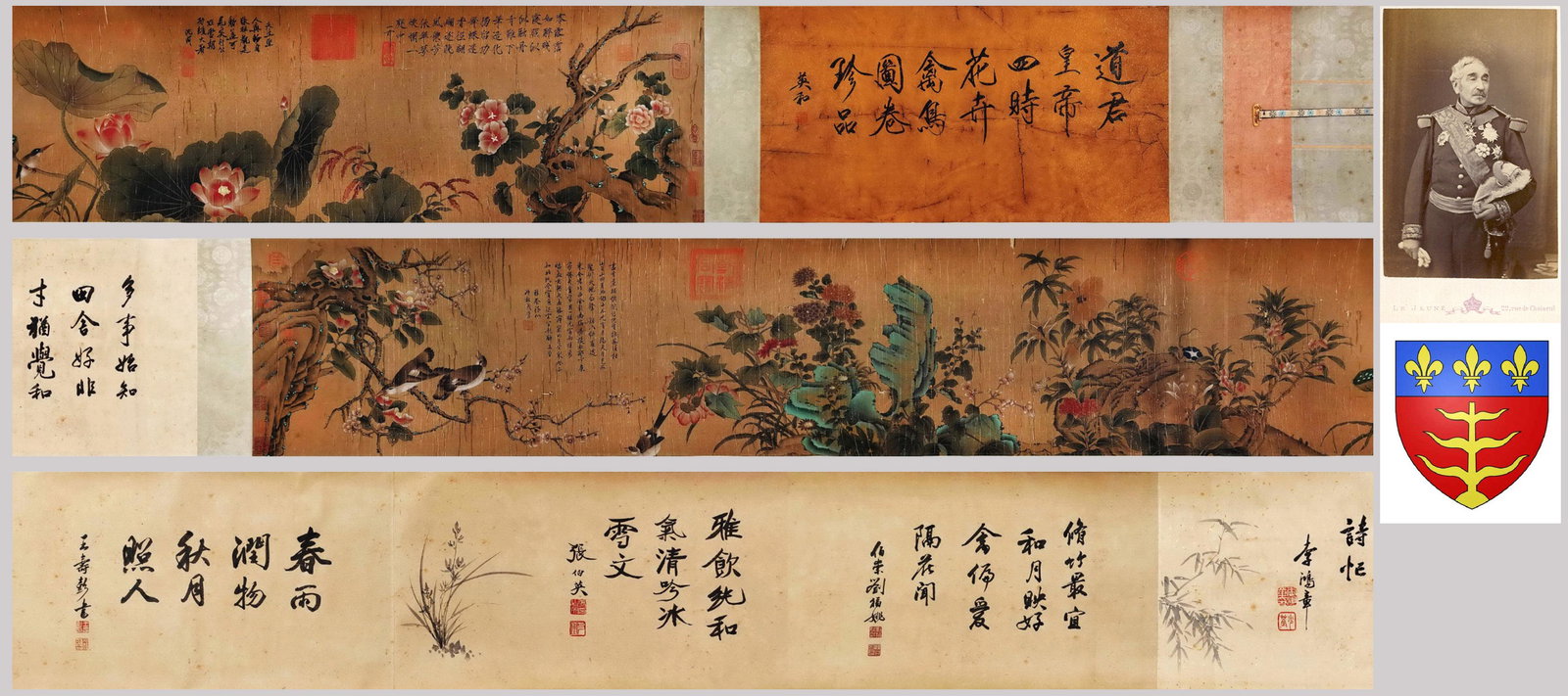 A Chinese Hand Scroll Painting By Emperor Huizong of Song Dynasty (1 of 9)