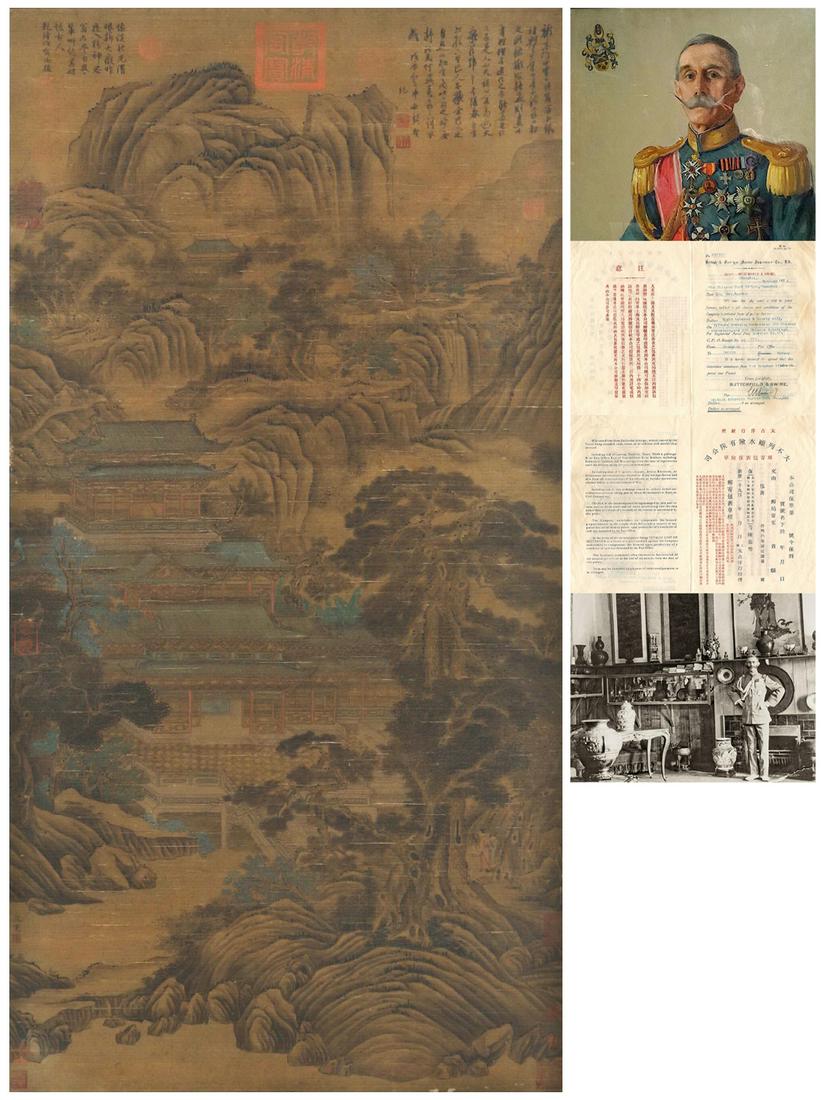 A Chinese Scroll Painting By Fan Kuan: A Chinese Scroll Painting By Fan Kuan 126 x 66cm. Johann Wilhelm Normann Munthe (1864-1935), military officer and art collector. Munthe was born in Bergen, Norway, in July 1864. After receiving milita