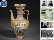 A Chinese Falangcai Glaze and Gilt Lotus Kettle