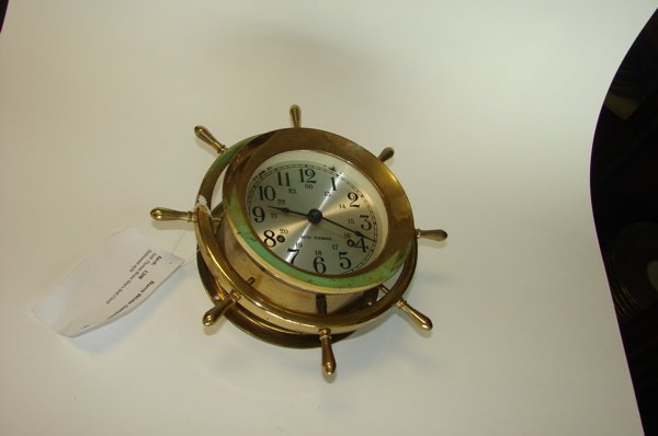 Seth Thomas Brass Ship's Bell Clock.: Helmsman style.