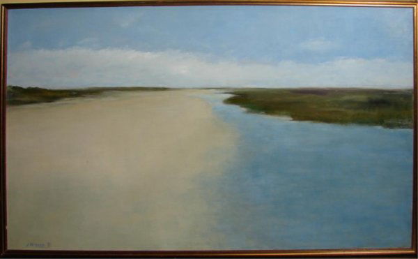 Anne Packard, Oil/canvas, Landscape, 1990.: Anne Packard, Oil/canvas, Landscape, 1996. Signed and dated lower left. H - 36", W - 59"
