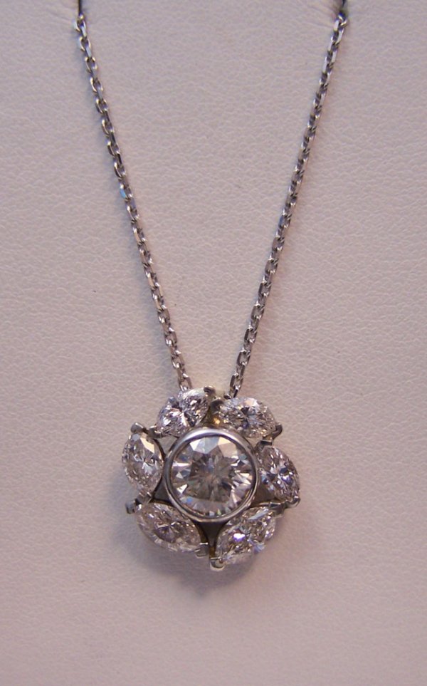 14K Diamond Cluster Pendant