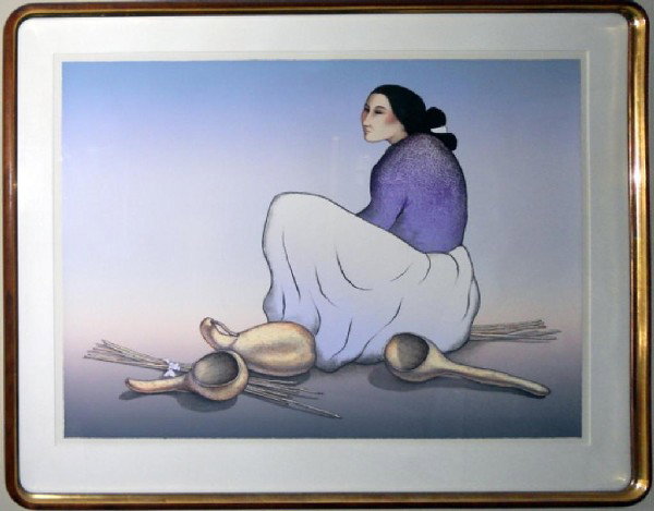 R.C. Gorman lithograph, 1984, 136/200.: Signed with the date and edition number on the lower margin. H - 25, W - 33", framed to 33 x 41", Custom frame by Blume of Boston. Provenance: J. Todd Gallery, Wellesley, Mass."