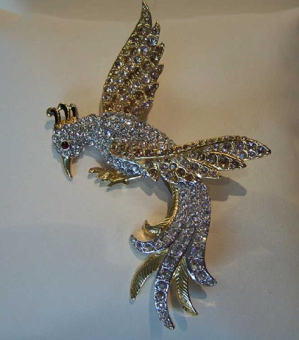 Jay Strongwater Bird of Paradise" pin.": With the original box.