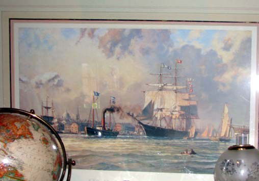 John Stobart limited edition print, "Boston": John Stobart limited edition print, "Boston" ed. 547/750.20th C. reproduction after the original. Framed to H - 33.5" W - 42.5". A limited reproduction of the original painting, title "Boston", the or