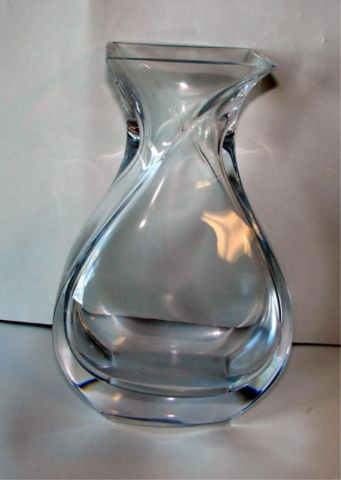 Sevres clear crystal vase.: Height - 10", hallmarked "Sevres"
