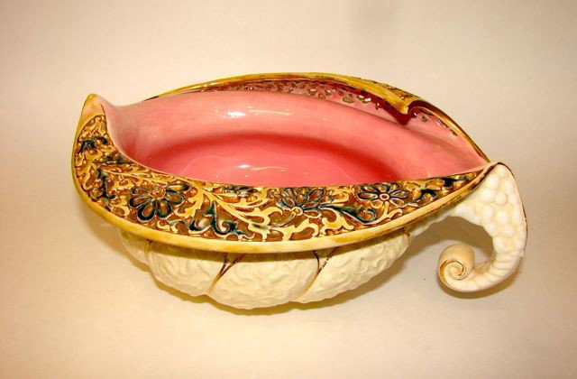 Zsolnay Ceramic Shell Form Dish.: Hungarian.