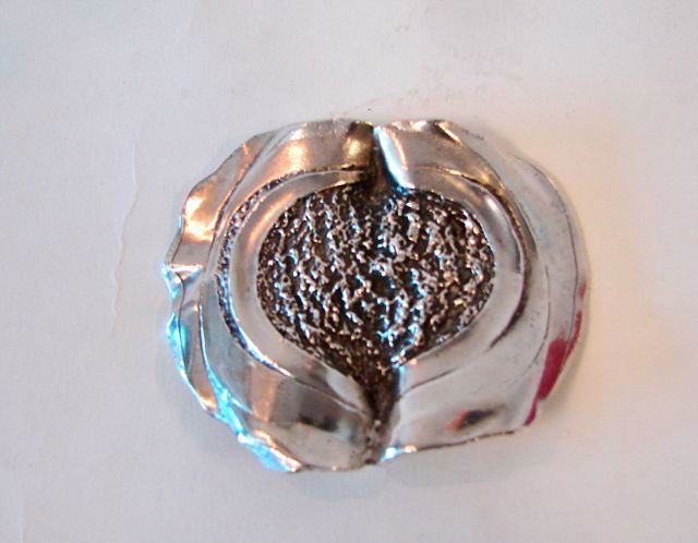 French Christofel Ornament, Silver Plate.: Signed and dated. "Bon Noel, 1975", "Bouilbet,"