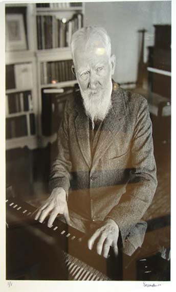 Alfred Eisnestaedt, "George Bernard Shaw".: Alfred Eisenstaedt (German/American, 1898 - 1995). GEORGE BERNARD SHAW. H - 12", W - 9" (plate size). Black-and-white portrait, the author at the piano. Signed and numbered 1/1 under the image. (limit