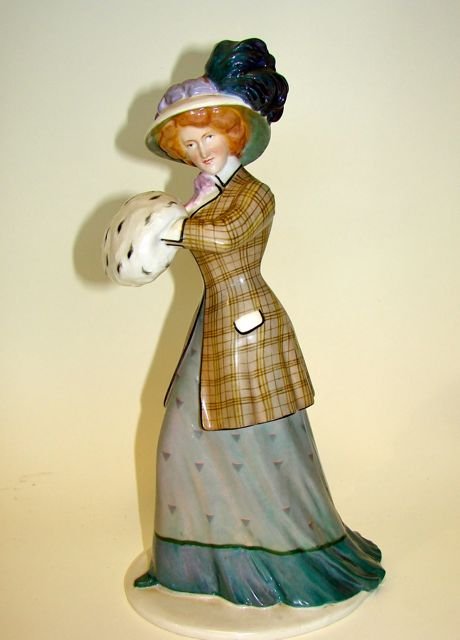 KPM Porcelain Figurine, Female.: Bearing the blue under-glaze KPM hallmark. H - 13".