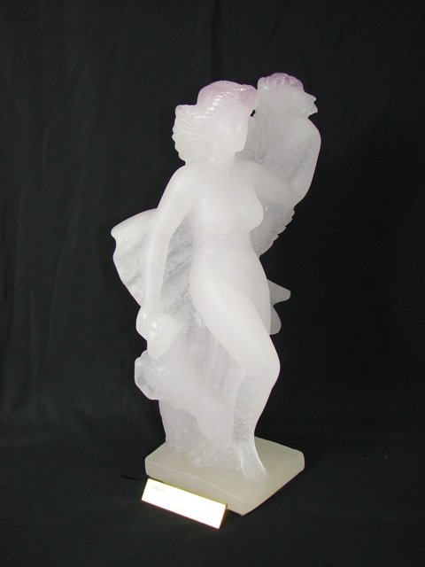 Daum Pate e Verre, Andre Deluol "Pastoral". Ed. 211/250: Andre Deluol (French 1909 - 2003) Signed. Height - 12 inches. Signed numbered on the base. Artist name is scribed.