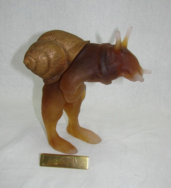Daum Pate De Verre "De Kerversau, Escargot": Signed. Height - 9 inches.