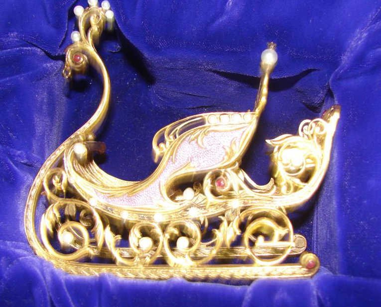 Faberge Sterling/Gold Imperial Sleigh (1 of 3)