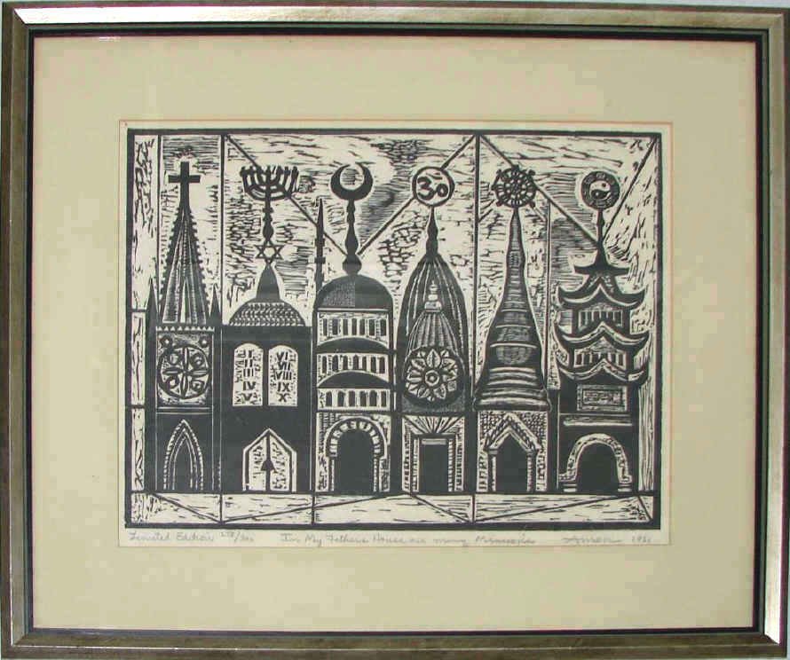 Amen Wood Cut "In My Father's House..." (1 of 3)