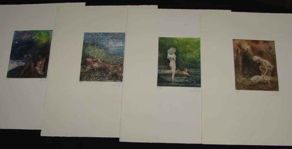 Monir, Suite of 4 Etchings "Kamona" 1987 (1 of 6)