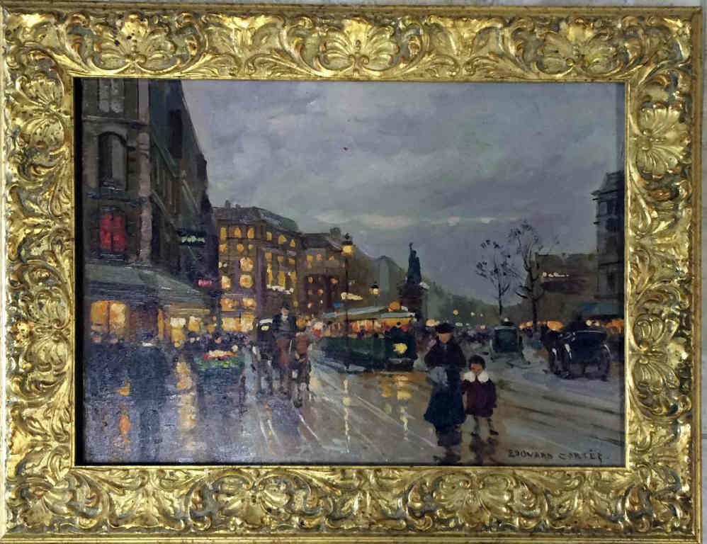 Oil Painting - Place de Clichy, Attr. Edouard Cortes: Attributed to Edouard Cortes, ( French 1882 - 1969) 13 x 18 inches. Signed lower right. This painting is to be sold absolute without reserve.