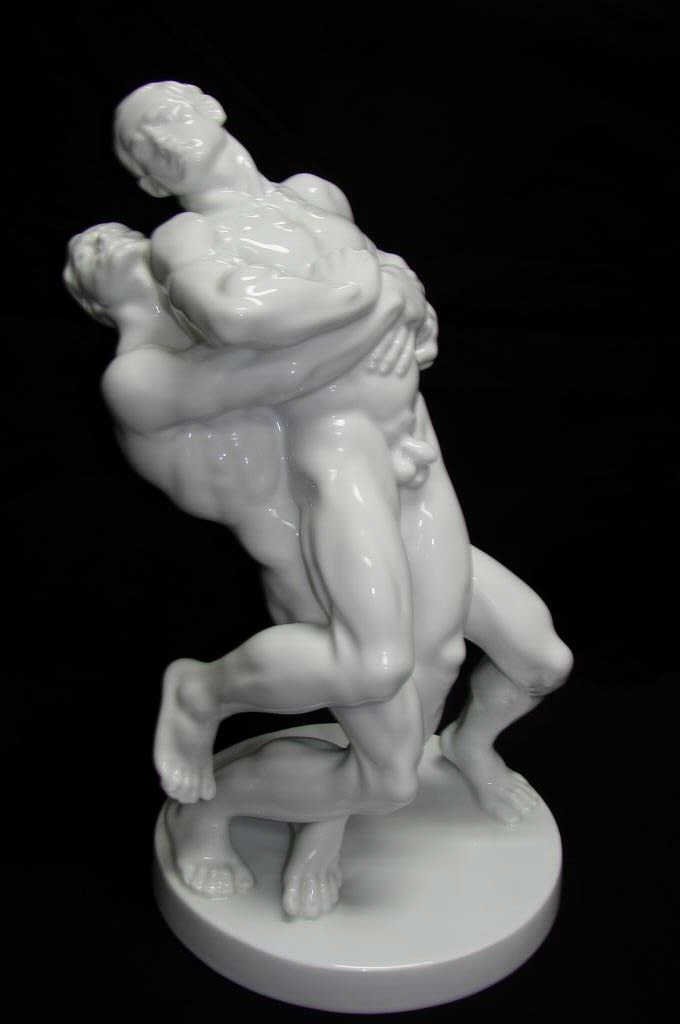 Herend Porcelain Figurine Wrestlers (1 of 3)
