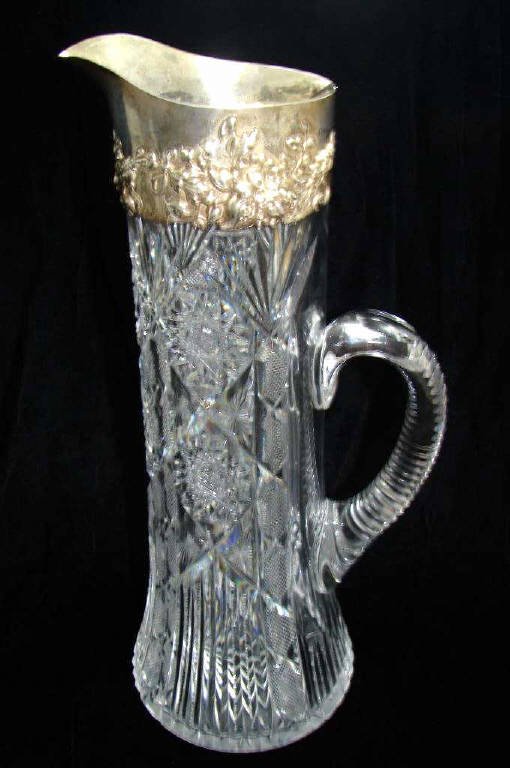 Sterling Silver & Brilliant Cut Glass Pitcher (1 of 4)