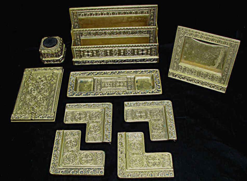 Tiffany Studios Bronze Desk Set, Venetian (1 of 5)