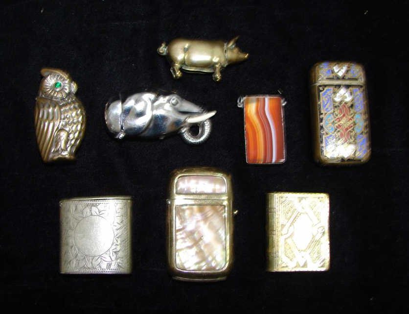 Eight (8) Assorted Vintage Match Safes (1 of 2)