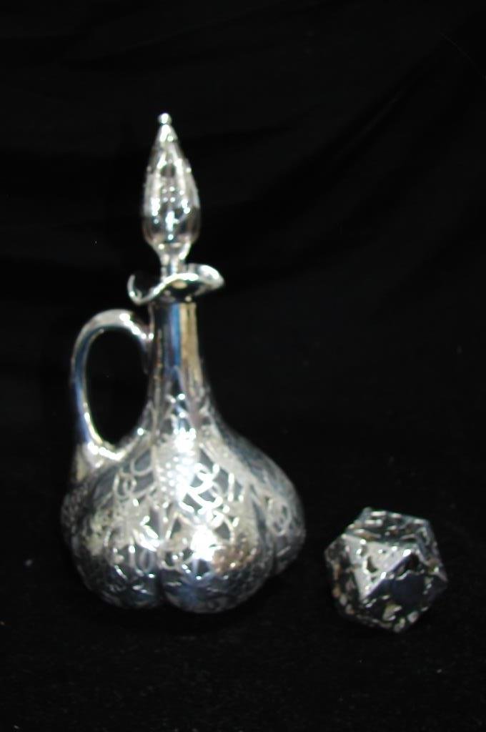 Silver Overlay Cruet with Stopper and Paperweight (1 of 4)