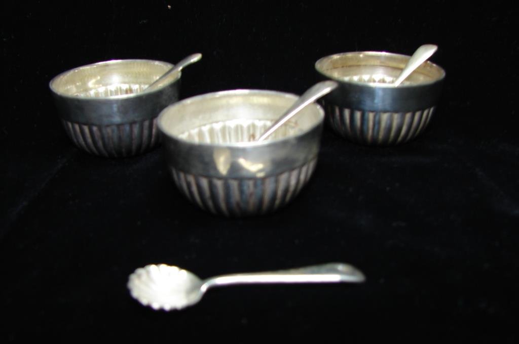Three Mappin & Webb Sterling Open Salts/Spoons (1 of 1)