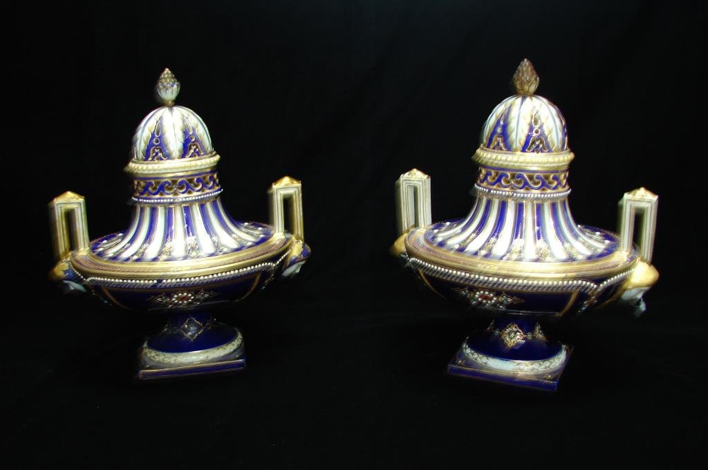 Pair (2) French Sevres Porcelain Potpourri (1 of 5)