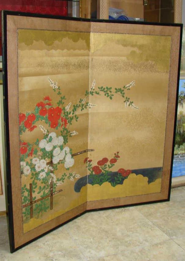 Japanese Two Panel Tea Screen (1 of 1)