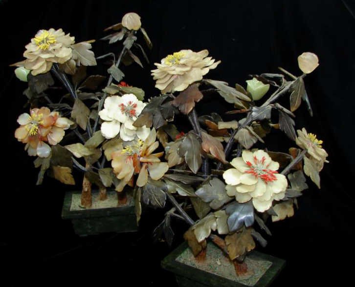 Two Chinese Hard Stone Specimen Trees (1 of 3)