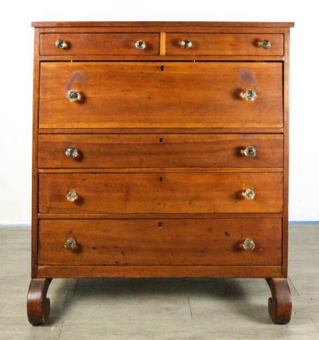 Pine Chest on Scroll Feet with Glass Knobs (1 of 11)