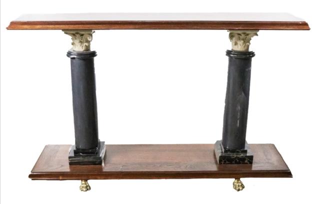 French Empire Mahogany & Marble Console Table (1 of 9)