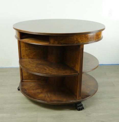 Burl Veneer Round Library Table (1 of 12)