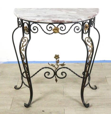 French Style Marble & Iron Console Table (1 of 8)